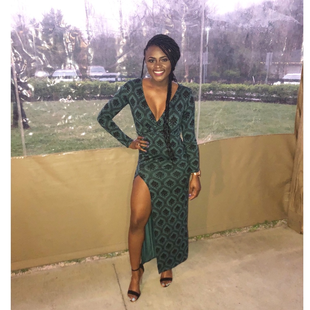 Long dress with high split